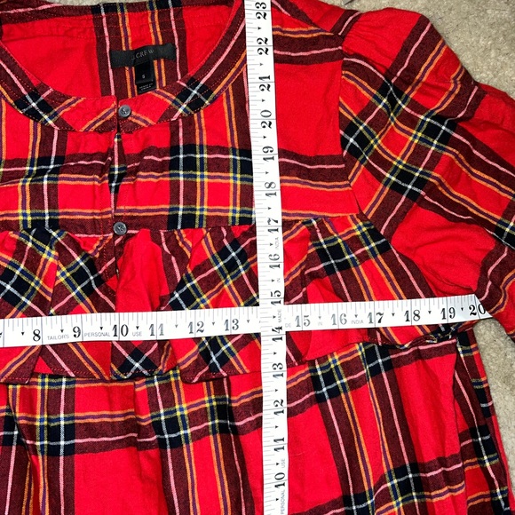 J. Crew Flannel Plaid 90s Momcore Lumberjack Western 3/4 Sleeve Cabin Cottage S - Picture 8 of 9